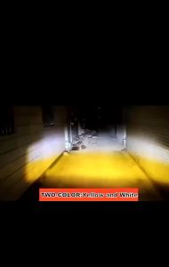 MOFOX 1Pair ZX2 Laser Gun Auxiliary Light Dual Color Mini Driving Light Yellow+White High/Low Beam Spotlight for Motorcycle Car