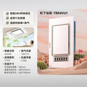 Panasonic | Intelligent Bathroom Fan Heater Integrated Lighting  Ceiling Mounted