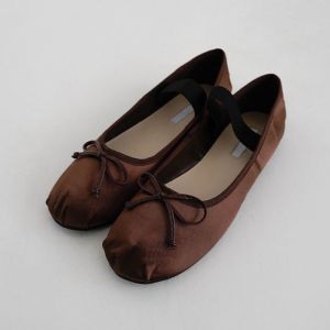 Comfortable round Toe Ballet Mary Jane French Style Flat Bottom Slip-On Shoes with Bow Tie Fashionable Early Spring Footwear