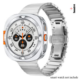 Stainless Steel Bracelet & Alloy Case for Samsung Galaxy Watch 7 Ultra 47mm Luxury Metal Band Protective Cover for Ultra 2025