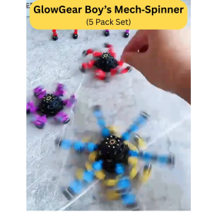 [SG STOCK] GlowGear 5‑Pack Transformable Fidget Spinners – Glow-in-the-Dark Face-Flip & Mech Style Stress Relief Toy