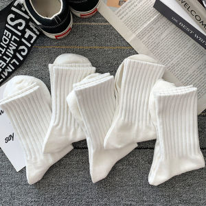 New 5 Pairs Cool Men Black White Warm Socks Set Autumn Winter Male Solid Color Sport Short Socks For Men Dropshipping