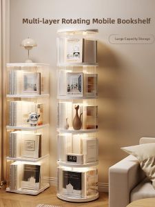 SHUDUODUN | Rotatable Mobile Home Storage Rack Bookcase