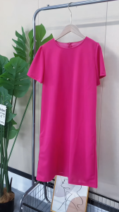 FunnyeS Women Korean Daily Round Neck Puff Sleeves Ruffle Sleeves Zippered Loose Dress 2974