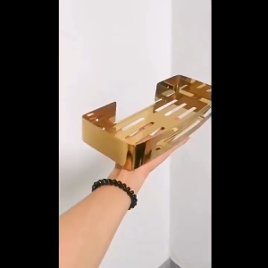 Stainless Steel No-Drill Bath Shelf 304