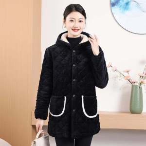เสื้อคลุมกันหนาวแบบหนาสำหรับผู้หญิง ทรงหลวม แขนยาว ปกปิดไหล่ ผูกโบว์ ทรงหลวม อบอุ่น ทนทานต่อการสึกหรอ ฤดูหนาว 2024