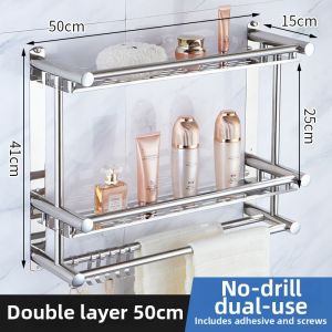 Stainless Steel Bathroom Storage Shelf Easy Install