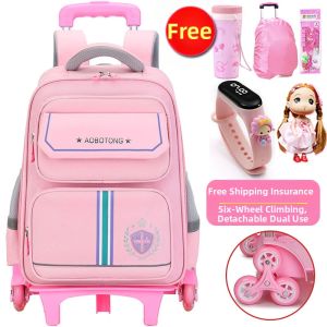 KABUYOUSI | School Wheeled Backpack Waterproof Removable