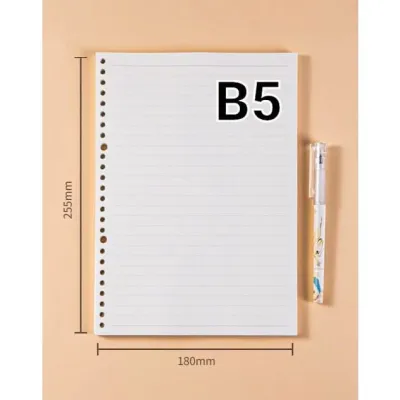 LOOSE LEAF A5/B5KERTAS FILE ISI BINDER 20 HOLES A526 HOLES B5BAHAN BOOK PAPER 80 GSM