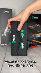 Wera 8100 SA 6 Zyklop Speed Ratchet Set 1/4" Drive Metric 28pc Professional Tool Kit 05004016001 - Swivel Head 5° Return Angle