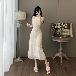 SUYE | Đầm Ren Thanh Lịch Cho Phụ Nữ Mùa Hè Kiểu Mới Không Tay Dài Gọn