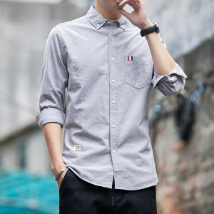 ROMON | Lormen Mens Long Sleeve Cotton Shirt Casual Spring Summer New Style Business Professional Iron Free Workwear Jacket Trendy