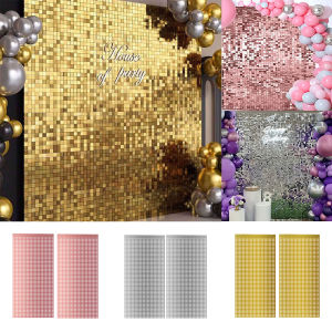 3 Pack Party Glitter Foil Curtain Backdrop Decorations Silver Rose Gold Party Curtain for Birthday Wedding Party Background