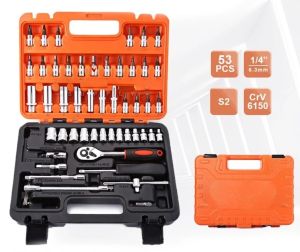 2025 Professional 46/53 pcs/set Tool Box Ratchet Spanner Wrench Set Screwdriver Bit Car Motorcycle Repair Set Hand Tools Package【 Local delivery 】
