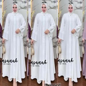 Abaya putih Mewah Lebaran/Abaya turkey putih full bordir M.L.XL.XXL Abaya Kaftan arabian Baju wanita terbaru 2026-AmirahStore21