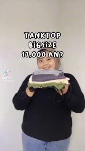 Tank Top Tali Spaghetti Big Size Jumbo Square Premium Bahan Streach Melar Tengtop Daleman Wanita - 7 Warna - 2 Size (XL/XXL) - Lingkar Dada dan Panjang Baju Terperinci (100% REAL PICTURE)