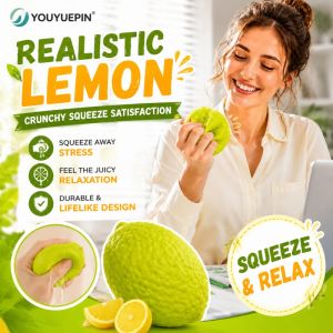 2PCS Color Changing Lemon Squishy: Warmest Sensation ASMR Sensory Block Fidget Toy - Handmade Slow-Rise Stress Ball for Teens & Adults