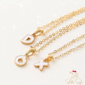 PM1988 ⭐พร้อมส่ง💯 สร้อยคอตัวอักษร (สร้อย+จี้) สร้อยชื่อ สร้อยคู่รัก จี้ตัวอักษร ภาษาอังกฤษ A-Z สามมิติ สร้อยตัวอักษร New Collection 2024 สร้อยคอแฟขั่น ของขวัญ