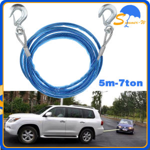 7 Ton Tali Derek Mobil 5 M Tali Penarik Mobil Kawat Sling Baja Hook Emergency Tow Rope 10mm*5m