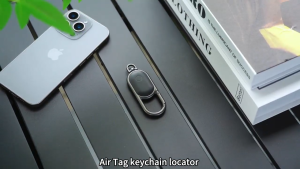 Keychain Tracker Tag Key Finder Works with Find My App (iOS Only) Heavy Duty Metal Carabiner Key Chains with GPS Tracker for Luggage Kids Bags etc. Global Locator with Sound for Men and Women Replaceable Battery