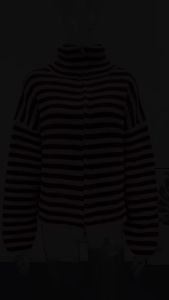 Striped Loose Knitted Cardigans Casual Stand Collar Zip Up Sweater Long Sleeve Slim Ribbed Sweater 2026 Autumn Cozy Cardigans