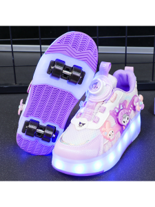 Giày Trượt Patin Cho Trẻ Em LED Giày Thể Thao Cho Bé Gái Mùa Thu 2025 Giày Chạy Bộ Cho Trẻ Em Có Bánh Xe Giày Trượt Patin Kuroko