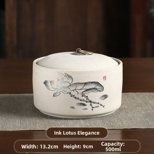 Airtight Ceramic Storage Jar Traditional Chinese Style