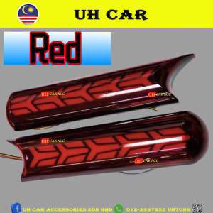 Perodua Axia 2023 Rear Bumper Led Reflector Light With Running Signal Light Dynamic Light Smoke Red