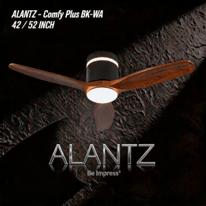 (FREE INSTALLATION BY AGENT CLIMATE VOUCHER ACCEPTED)ALANTZ - COMFY PLUS 42 / 52 INCH SMART BLDC CEILING FAN with 3D crafted wooden blades ambient mood light smart app compatibility tricolor dimmable LED silent operation.