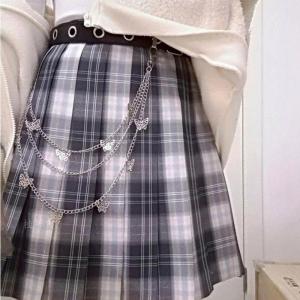 เข็มขัดผู้หญิง สายสะพายเอว สายโซ่ ลายผีเสื้อ ดาว ฮิปฮอป เครื่องประดับแฟชั่น นักเรียน ชุดนักเรียน กระโปรง ปUNK สายรัดเอว