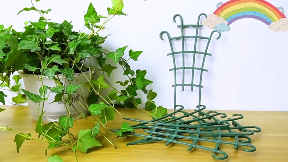 BIMI 2PCS Stackable Plant Climbing Trellis Fixed Rod Plastic Plant Cages Solid Frame Trellis Plant Climbing Support Plant Care