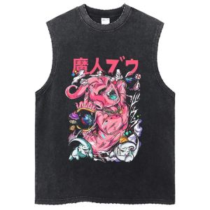 Bandai | Harajuku Dragon Ball Goku Gym Vest Mens Tank Tops Y2k Women Washed Loose Casual Sleeveless Shirt Streetwear Summer Hip Hop 2026