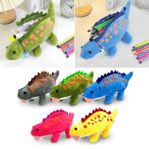 TRADER ตุ๊กตาผ้าพลัฌ กล่องใส่ดินสอ รูปไดโนเสาร์ จุได้มาก กระเป๋าใส่ปากกา การ์ตูนลายการ์ตูน ตุ๊กตาของเล่นตุ๊กตา โรงเรียนออฟฟิศออฟฟิศ