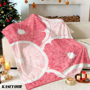 Beast Kingdom | Pink Grapefruit Winter Summer Flannel Blanket Throw Fleece Soft Fuzzy Plush Cozy Fleece Blankets for Sofa Ideal Gifts