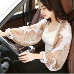 Sun protection sleeve shawl cashew nut chiffon shawls for women cycling and driving scarves LM0542