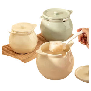 Hũ Gia Vị Bằng Gốm Chịu Nhiệt Độ Cao Dung Tích Lớn Hũ Tiêu Nhà Bếp Hũ Đựng Mỡ Lợn Hai Tai Chống Bỏng Sang Trọng