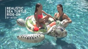 Prosun Intex Realistic Sea Turtle Ride-On Inflatable Swim Swimming Pool Float Floaties for Children 3 + (WS - Sea Turtle)