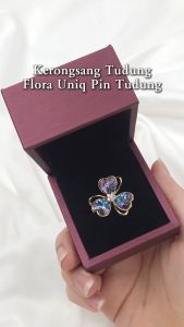 Sv Premium Kerongsang Tudung Flora Uniq Pin Tudung Bunga Austria Crystal Flower Exclusive Hijab Brooch Shawl Bawal Mewah