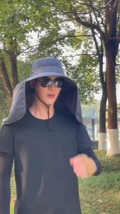 Fisherman Hat 2in1 Caps hat for men Sun Protection Waterproof Detachable Fishing Cap   Adjustable Waterproof Breathable