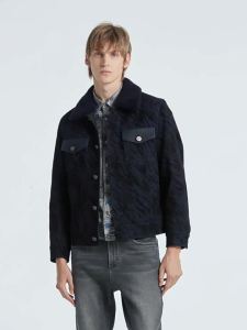 Autumn/Winter Classic Fitted Denim and Fur Jacket
