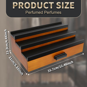 Cologne Organizer 3 Tier of Elevated Cologne Display Stand with Drawer Storage Cologne Wood Display Perfume Risers Gift for Men