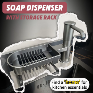 Soap Dispenser Kitchen Sink Soap Dispenser Large Flow with ABS Pump Head Hand Press Dispenser Extension Tube With storage rack and hook