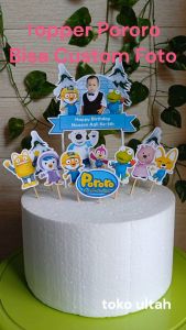 Topper Pororo Custom Foto untuk Dekorasi / Hiasan Cake / Kue Ulangtahun / Ultah Anak Karakter