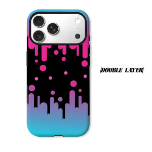 Gradient Drip Paint Phone Case for iPhone 18 17 16 15 14 13 12 11 Air Pro Max Plus Double-layer Cover