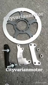 PROMO Paket 2In1-Disc Piringan Cakram Depan Sunstar Buta 220mm Datar + Breket Kaliper Standar Motor Beat Vario 125 150 Mio Soul Scoopy Xeon Dll