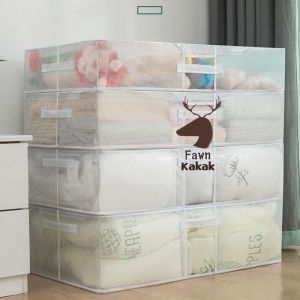 Di bawah tempat tidur kotak penyimpanan serbaguna box serbaguna kotak Tahan air dan kelembaban storage box Dapat dilipat organizer box Kapasitas ekstra besar tempat penyimpanan baju