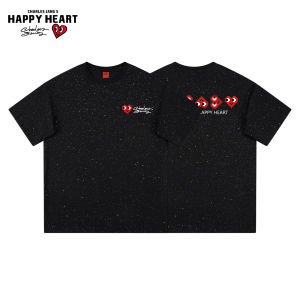 CHARLES JANGS HAPPY HEART | Heart Print Short Sleeve T-Shirt