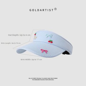 GOLD ARTIST | Stripe Ribbon Sun Hat Large Brim