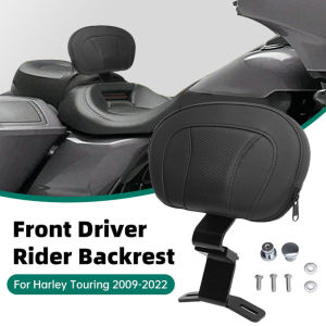 Motorcycle Front Driver Rider Backrest Adjustable Black Mounting Kit For Harley Touring Road King CVO Street Glide 2009-2022
