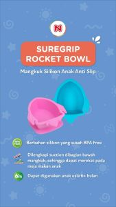 Nuby Rocket Bowl Mangkok Makan Silicone dengan Suction BPA Free